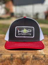 Load image into Gallery viewer, Hop Syndicate Trucker Hat - Black/White/Red